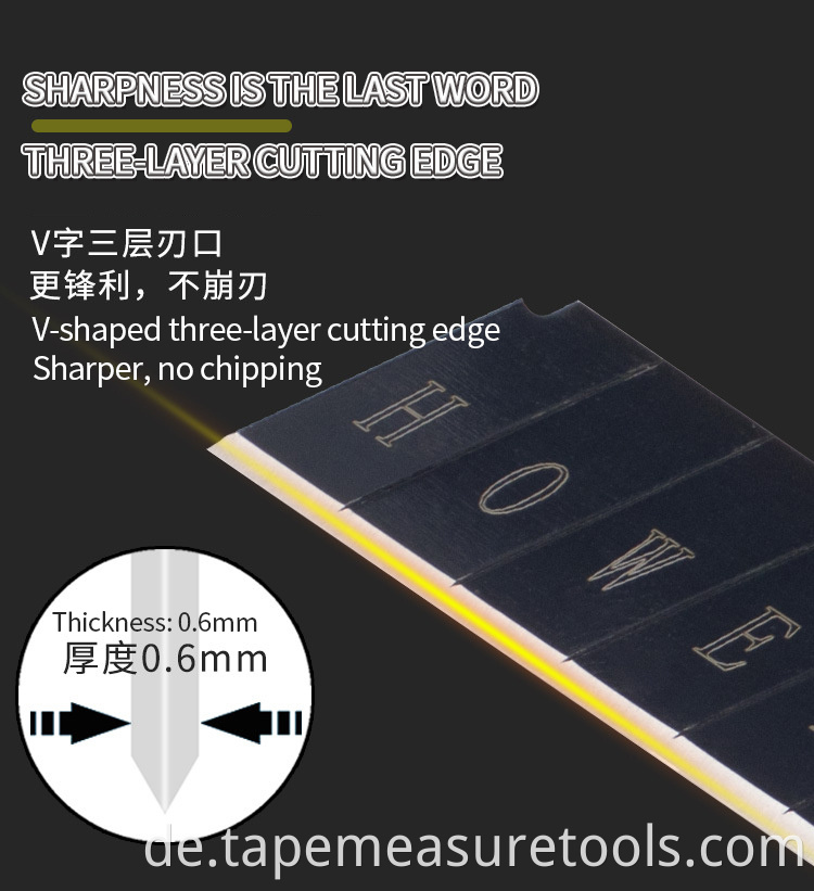 Custom SK4 18MM 0,5 mm 0,6 mm Dicke Schwarze Utility-Messerklinge